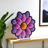 17" Purple Pink And Yellow Acrylic Flowers Tabletop Sign with LED
