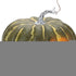 Set of Two Green And Orange Plastic Pumpkin Thanksgiving Pumpkin Tabletop Sculpture