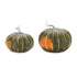 Set of Two Green And Orange Plastic Pumpkin Thanksgiving Pumpkin Tabletop Sculpture