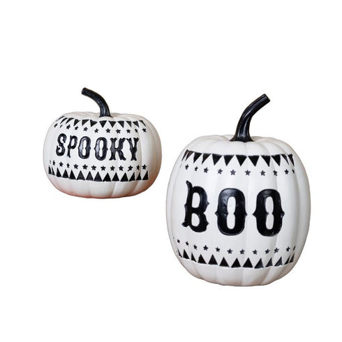 Set of Two White And Black Polyresin Tabletop Sculpture
