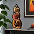 23" Orange Black And Yellow Acrylic Halloween Jack-O-Lantern Tabletop Sign with LED