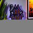 16" Black Orange And Purple Acrylic House Halloween Ghost Tabletop Sign with LED