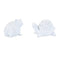 Set of Two White Polyresin Frog And Turtle Figurines