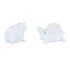 Set of Two White Polyresin Frog And Turtle Figurines