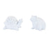 Set of Two White Polyresin Frog And Turtle Figurines