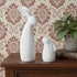 Set of Two White Polyresin Rabbit Figurines