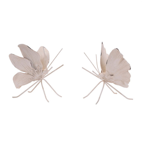 Set of Two Beige Polyresin Tabletop Sculpture
