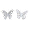 Set of Two White And Beige Polyresin Butterfly Tabletop Sculptures