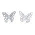 Set of Two White And Beige Polyresin Butterfly Tabletop Sculptures