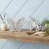 Set of Two White And Beige Polyresin Butterfly Tabletop Sculptures