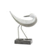 Set of Two White Polyresin Bird Figurine