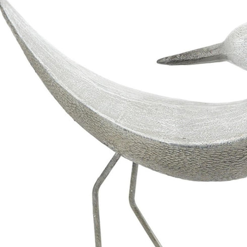Set of Two White Polyresin Bird Figurine