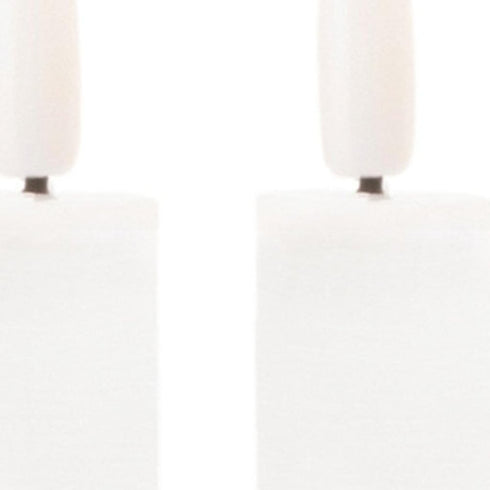 Set of Two White Unscented Flameless Candle Taper Candles