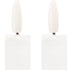 Set of Two White Unscented Flameless Candle Taper Candles