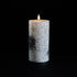 Set of Two Brown And Off White Unscented Candle Flameless Pillar Candles