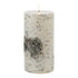 Set of Two Brown And Off White Unscented Candle Flameless Pillar Candles