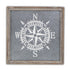17" X 17" Gray Compass Galvanized Metal And Wood Square Framed Art