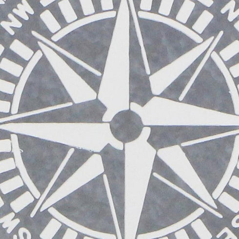 17" X 17" Gray Compass Galvanized Metal And Wood Square Framed Art