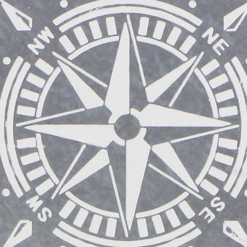 17" X 17" Gray Compass Galvanized Metal And Wood Square Framed Art