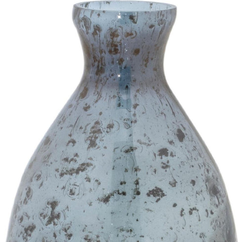 Set of Three Blue And Gray Seeded Glass Table Vases