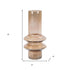 Set of Two Translucent Taupe Glass Cylinder Table Vases
