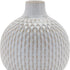 Set of Four Natural And Off White Ceramic Bud Vases With Sculptural Details