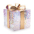 Set of Three Clear And Gold Decorative Boxes With LED