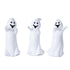 Set of Three White Polyresin Halloween Ghost Figurines