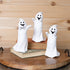 Set of Three White Polyresin Halloween Ghost Figurines
