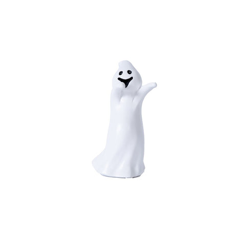 Set of Three White Polyresin Halloween Ghost Figurines
