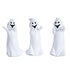 Set of Three White Polyresin Halloween Ghost Figurines