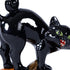 Set of Three Black And Orange Polyresin Halloween Black Cat Figurines