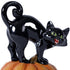 Set of Three Black And Orange Polyresin Halloween Black Cat Figurines