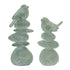 Set of Four Green Polyresin Bird Figurine