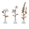 Set of Three Gold And White Ceramic Tabletop Sculpture