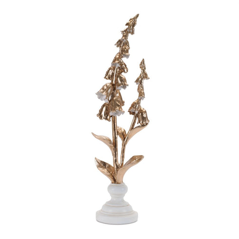 Set of Three Gold And White Ceramic Tabletop Sculpture