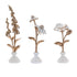 Set of Three Gold And White Ceramic Tabletop Sculpture