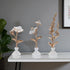 Set of Three Gold And White Ceramic Tabletop Sculpture
