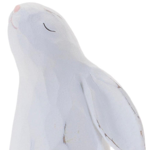 Set of Four White Resin Bunny Rabbit Figurines