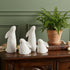 Set of Four White Resin Bunny Rabbit Figurines