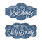 Set of Two Blue And White Christmas Home For The Holidays Wood Wall Decor