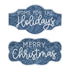 Set of Two Blue And White Christmas Home For The Holidays Wood Wall Decor