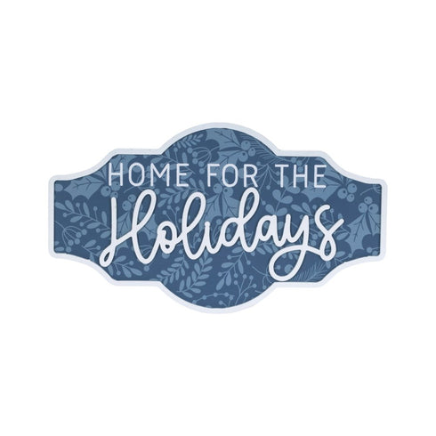 Set of Two Blue And White Christmas Home For The Holidays Wood Wall Decor