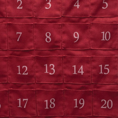 35" X 17" Red And White Christmas Advent Calendar Let it Snow Wood Hanging Wall Decor