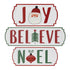 Set of Three White Green And Red Metal Christmas Hanging Text Wall Decor
