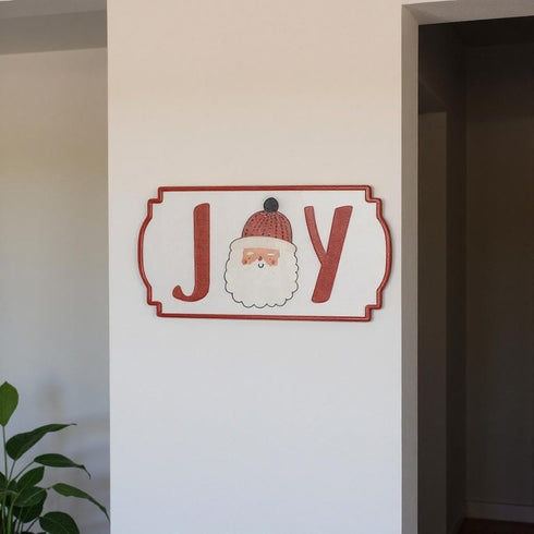 Set of Three White Green And Red Metal Christmas Hanging Text Wall Decor