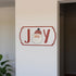 Set of Three White Green And Red Metal Christmas Hanging Text Wall Decor