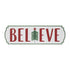 Set of Three White Green And Red Metal Christmas Hanging Text Wall Decor