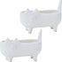 Set of Two White Ceramic 1 Ounce Statue Planters