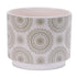 Set of Three Green Pink And White Ceramic 1 Ounce Leaf Round Pot Planters